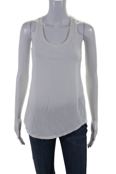 Lululemon Womens Cotton Round Neck Racerback Activewear Tank Top White Size 4