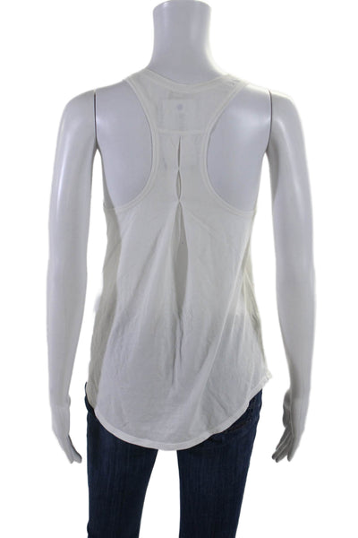 Lululemon Womens Cotton Round Neck Racerback Activewear Tank Top White Size 4