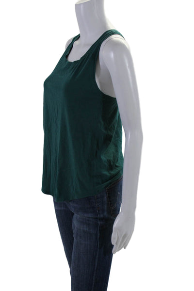 Lululemon Womens Cotton Round Neck Racerback Activewear Tank Top Green Size 4