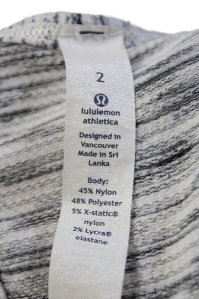 Lululemon Womens Abstract Round Neck Racerback Activewear Tank Top Gray Size 2