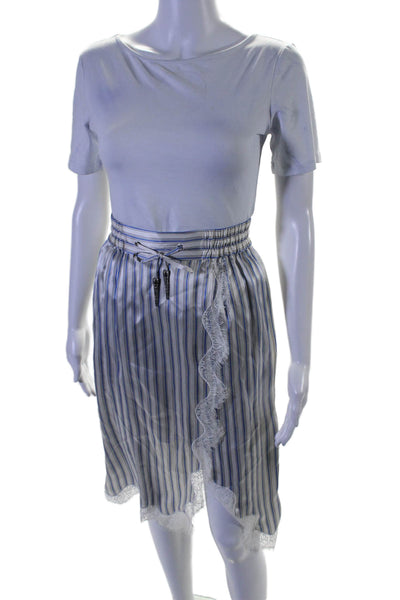 The Kooples Womens Silk Lace Stripped Sheer Tank Top Skirt Set White Size 0