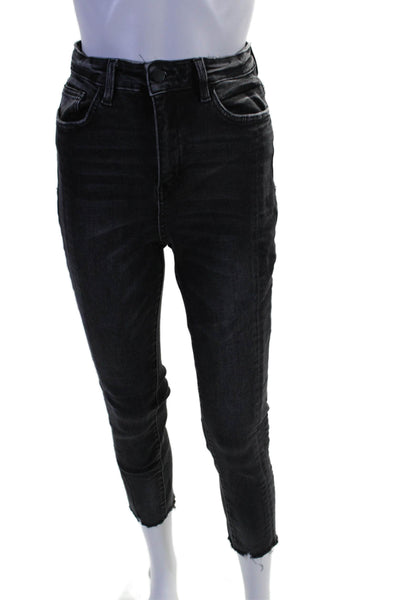 Flying Monkey Womens Cotton Skinny Crop Leg Dark Denim Jeans Black Size EUR 28