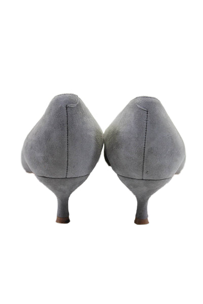 Ally Womens Gray Pointed Toe Kitten Heels Pumps Shoes Size 12