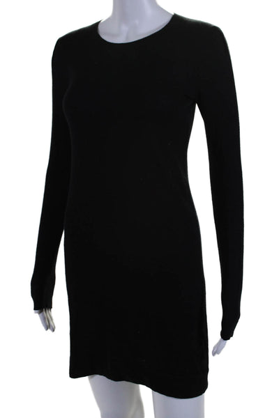 Line And Dot Womens Fitted Knit Long Sleeve Cut Out Front Top Black Size XS