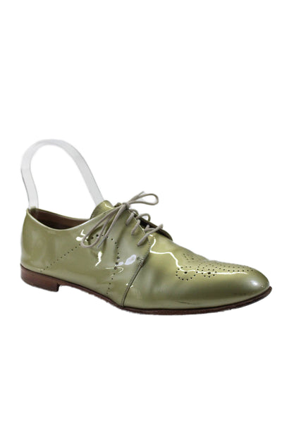 Fratelli Rossetti Womens Patten Leather Lined Lace Up Oxford Shoes Green Size EU