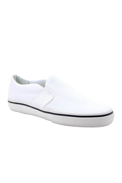 Vince Womens Cotton Elastic Slip On Lined Flat Classic Shoes White Size 8M