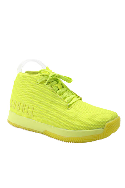 No Bull Mens Textured Mid Lace Up Athletic Sneakers Neon Green Size 7.5