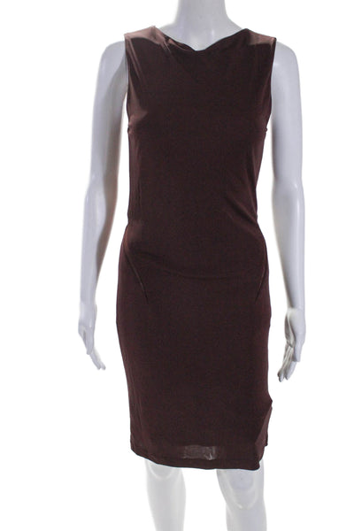 T Alexander Wang Womens Sleeveless Midi Body Con Dress Brown Size Small