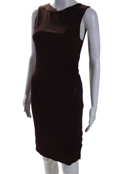 T Alexander Wang Womens Sleeveless Midi Body Con Dress Brown Size Small