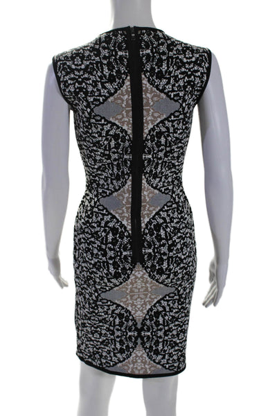 BCBG Max Azria Womens Sleeveless Body Con Jose Dress Black White Size Small