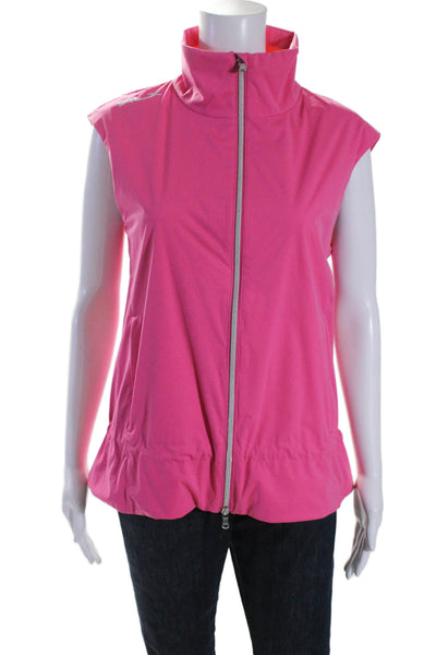 RLX Ralph Lauren Women's Collared Sleeveless Full Zip Pockets Vest Pink Size S