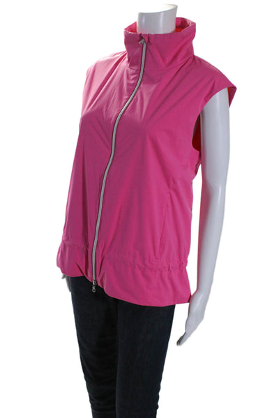 RLX Ralph Lauren Women's Collared Sleeveless Full Zip Pockets Vest Pink Size S