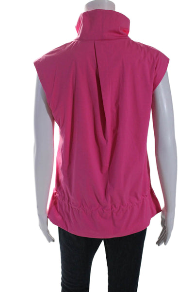 RLX Ralph Lauren Women's Collared Sleeveless Full Zip Pockets Vest Pink Size S