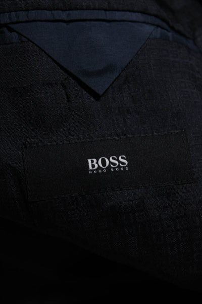 Boss Hugo Boss Men's Collared Long Sleeves Lined Two Button Jacket Black Size 40