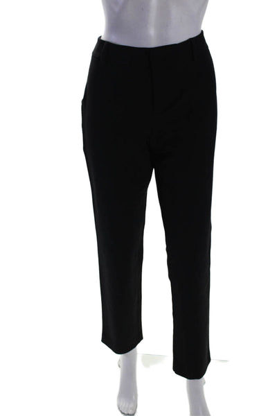 Vince Womens Cotton Lined Zip Button Straight Leg Dress Pants Black Size 8