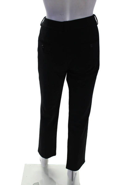 Vince Womens Cotton Lined Zip Button Straight Leg Dress Pants Black Size 8