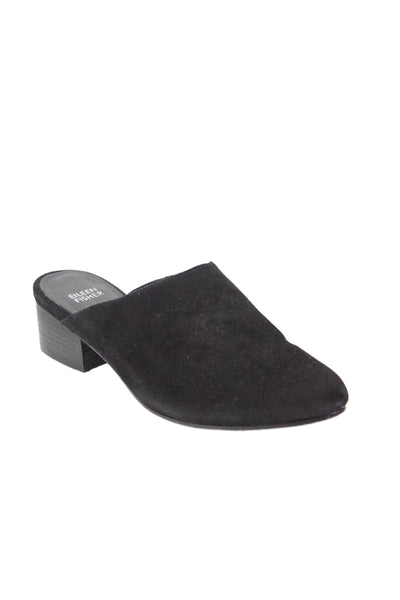 Eileen Fisher Womens Suede Slide On Sylvia Mules Pumps Black Size 8.5 Medium