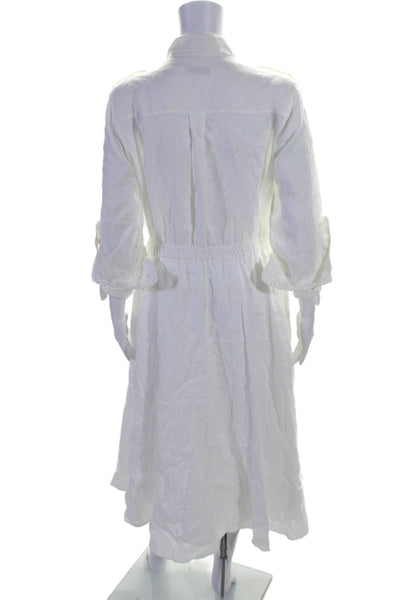 Equipment Femme Womens Long Sleeve Button Down Dress White Size 6