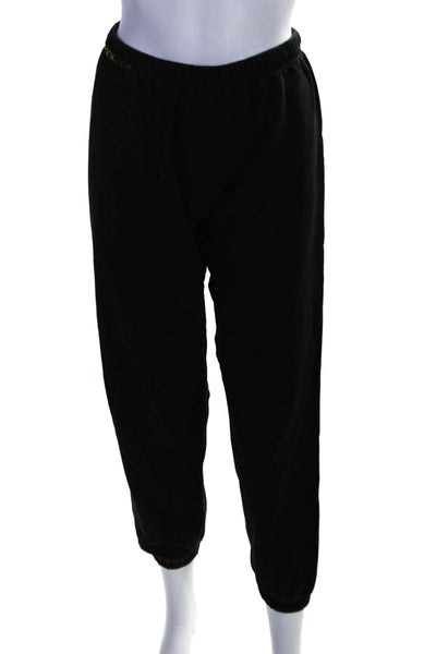 Riley Womens Elastic Waist Tapered Leg Sweatpants Black Size Small