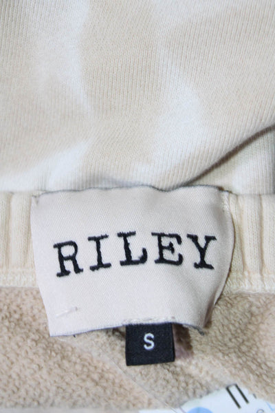 Riley Womens Elastic Waist Tapered Leg Sweatpants Beige Sz Small