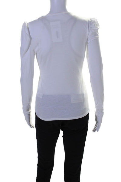 Rebecca Taylor Women's Round Neck Long Sleeves Basic T-Shirt White Size XS