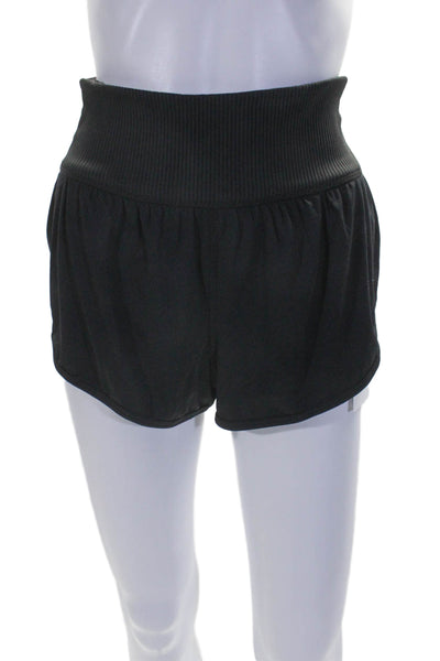 FP Movement Womens Ribbed Waistband High Rise Short Shorts Black Size Small