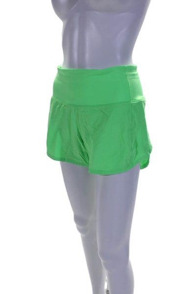 Lululemon Womens Elastic Waistband Short Shorts Neon Green Size 4