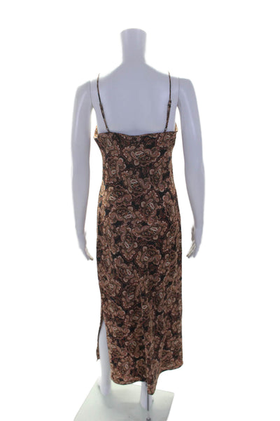 Nili Lotan X Target Womens Brown Paisley V-neck Sleeveless Shift Dress Size XS