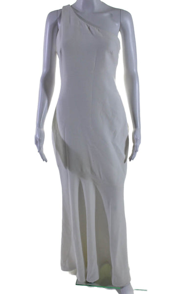 Cinq A Sept Womens One Shoulder Side Zipped Sleeveless Mermaid Gown White Size 6