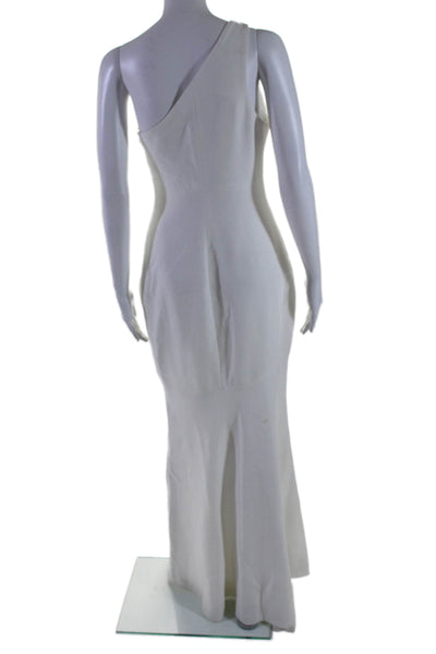 Cinq A Sept Womens One Shoulder Side Zipped Sleeveless Mermaid Gown White Size 6