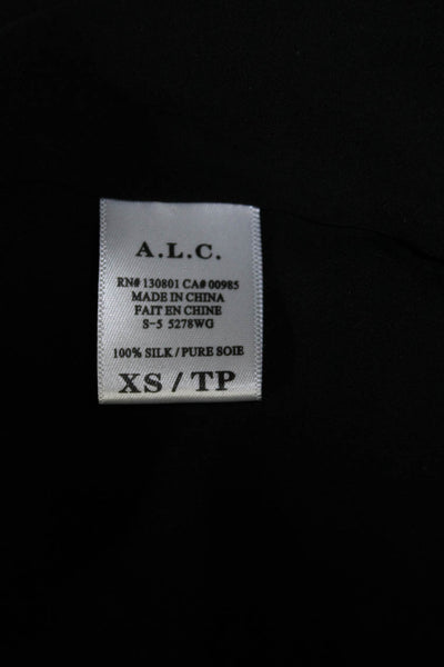 A.L.C. Womens Silk Colorblock Sleeveless Zipped Pullover Blouse Black Size XS