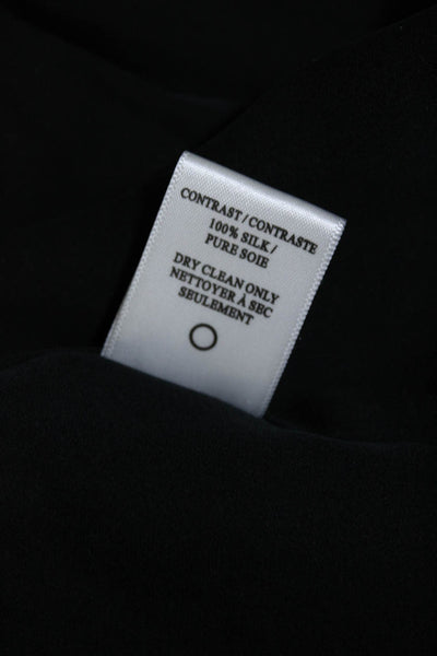 A.L.C. Womens Silk Colorblock Sleeveless Zipped Pullover Blouse Black Size XS