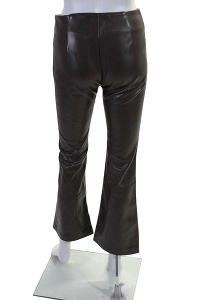 I. Am. Gia. Women's Hook Closure Faux Leather Straight Leg Pants Brown Size XS