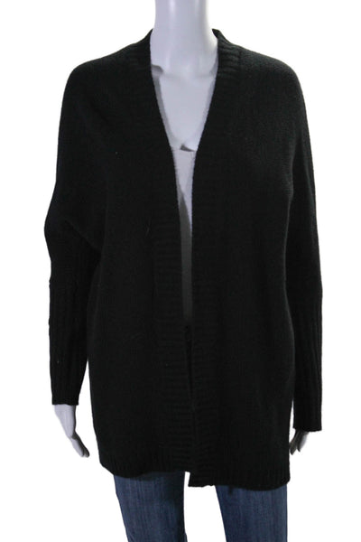 Raffi Womens Black Cashmere Open Front Long Sleeve Cardigan Sweater Top Size S