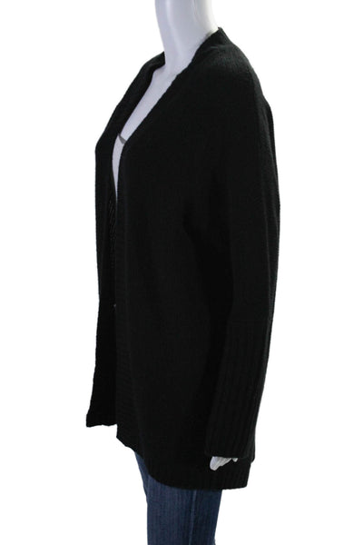 Raffi Womens Black Cashmere Open Front Long Sleeve Cardigan Sweater Top Size S