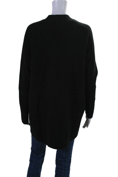 Raffi Womens Black Cashmere Open Front Long Sleeve Cardigan Sweater Top Size S