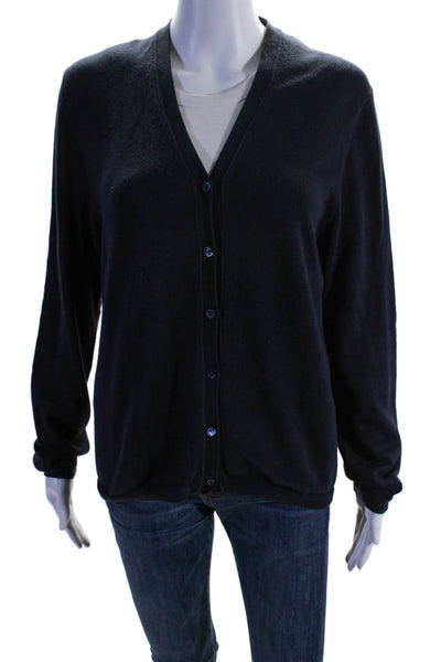 Faconnable Womens Long Sleeve Button Down Cardigan Sweater Blue Medium