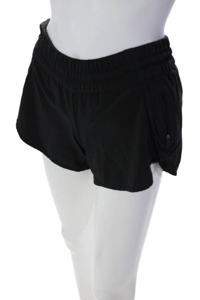 Lululemon Womens Stretch Waist Low-Rise Activewear Shorts Black Size S