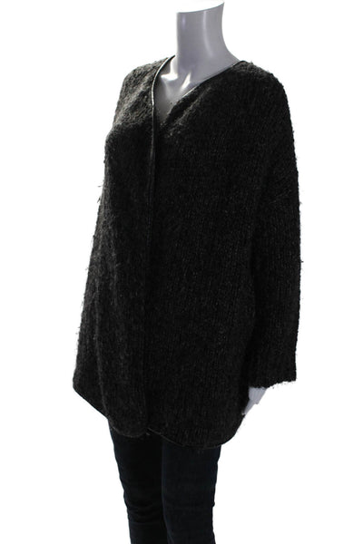 Joie Womens Wool Open Front Thick Knit Cardigan Sweater Brown Size XS