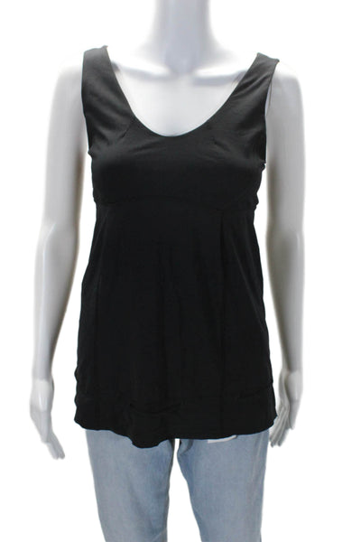 Lululemon Womnens Striped Sleeveless Drawstring Bottom Tank Top Black Size 8