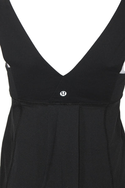 Lululemon Womnens Striped Sleeveless Drawstring Bottom Tank Top Black Size 8