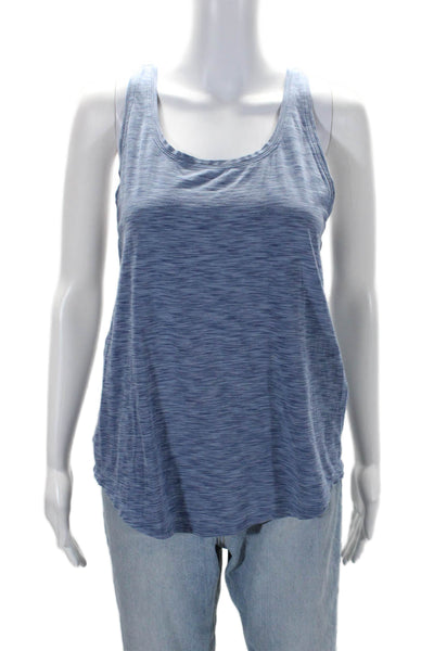 Lululemon Womens Striped Sleeveless Inverted Pleat Pullover Tank Top Blue Size 8