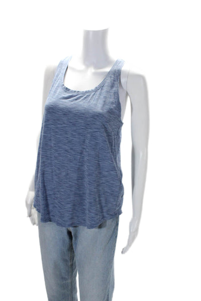 Lululemon Womens Striped Sleeveless Inverted Pleat Pullover Tank Top Blue Size 8