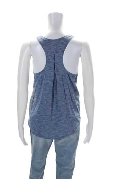 Lululemon Womens Striped Sleeveless Inverted Pleat Pullover Tank Top Blue Size 8