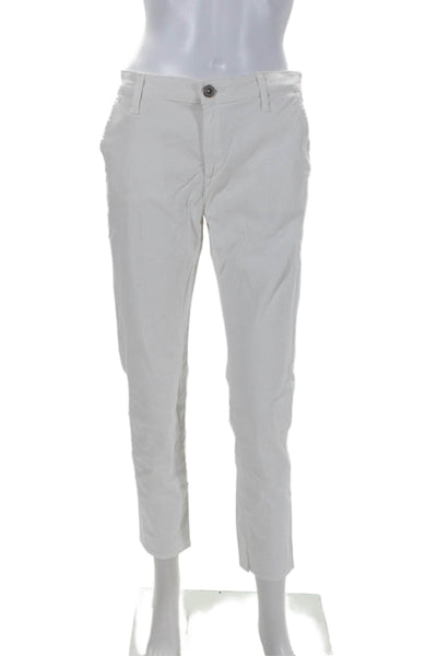 AG Adriano Goldschmied Womens The Caden Zip Up Tailored Trouser Jeans White Size