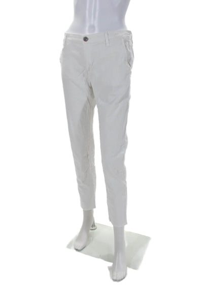 AG Adriano Goldschmied Womens The Caden Zip Up Tailored Trouser Jeans White Size