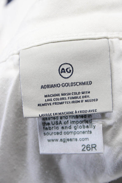 AG Adriano Goldschmied Womens The Caden Zip Up Tailored Trouser Jeans White Size