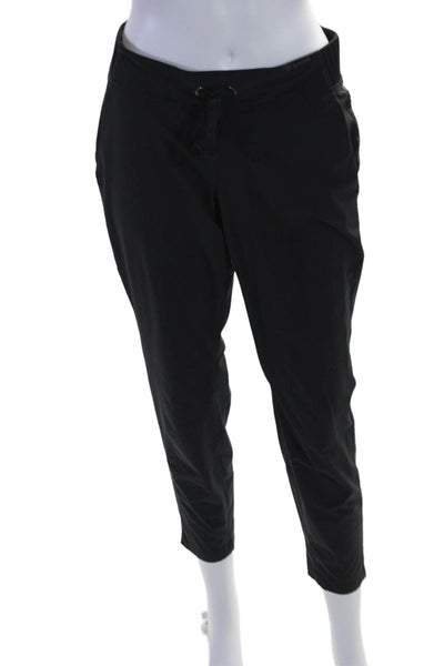 Athleta Womens Two Pocket Drawstring Waist Mid-Rise Tapered Pants Black Size 4