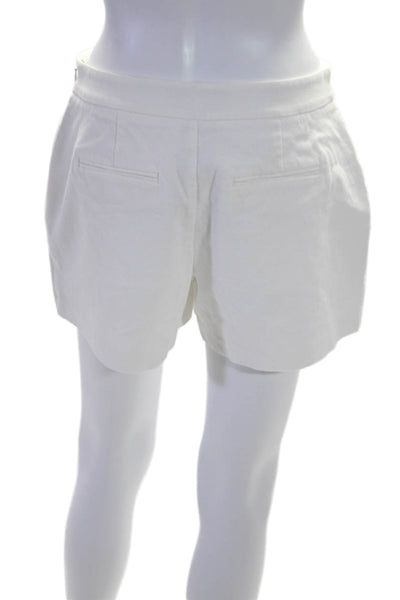 Joie Womens Cotton Pleated Two Pocket Side Zip Mid-Rise Shorts White Size S