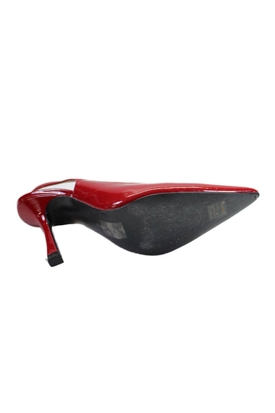 Lovers + Friends Womens Stiletto Pointed Toe Slingback Pumps Red Patent Size 6